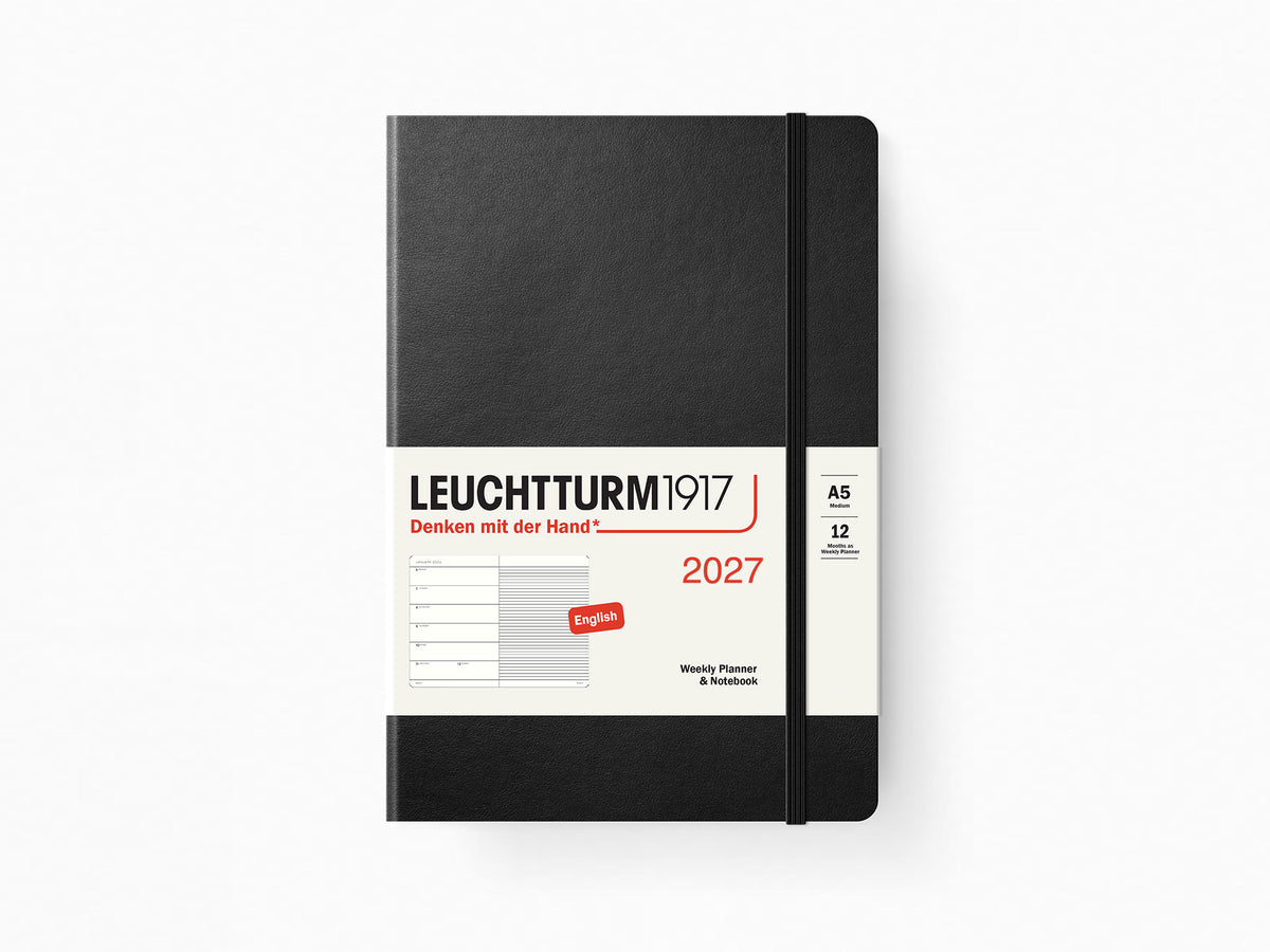 2027 Leuchtturm 1917 Weekly Planner & Notebook - BLACK Softcover
