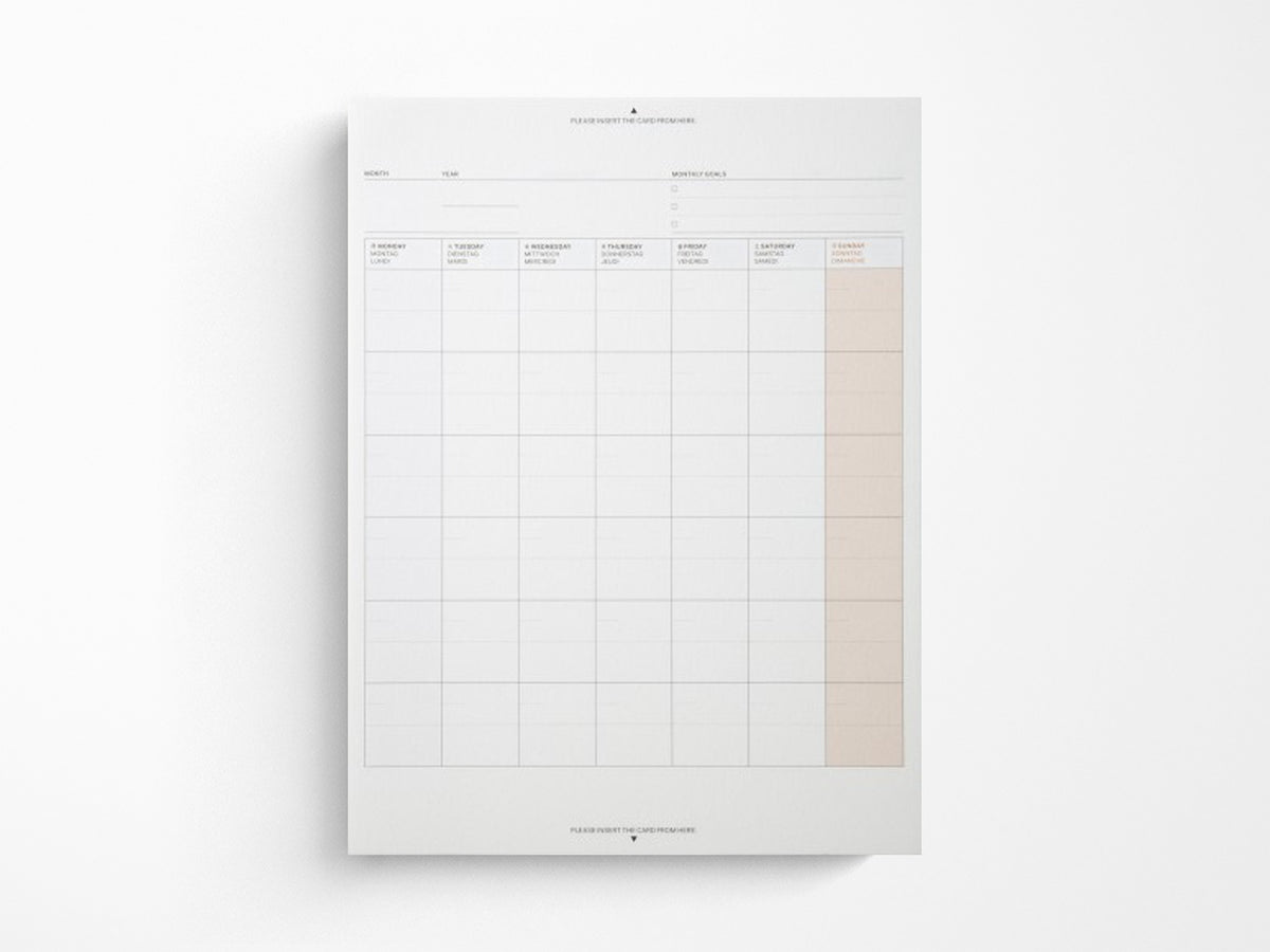 A5 Fieldpad Refill Monthly Undated