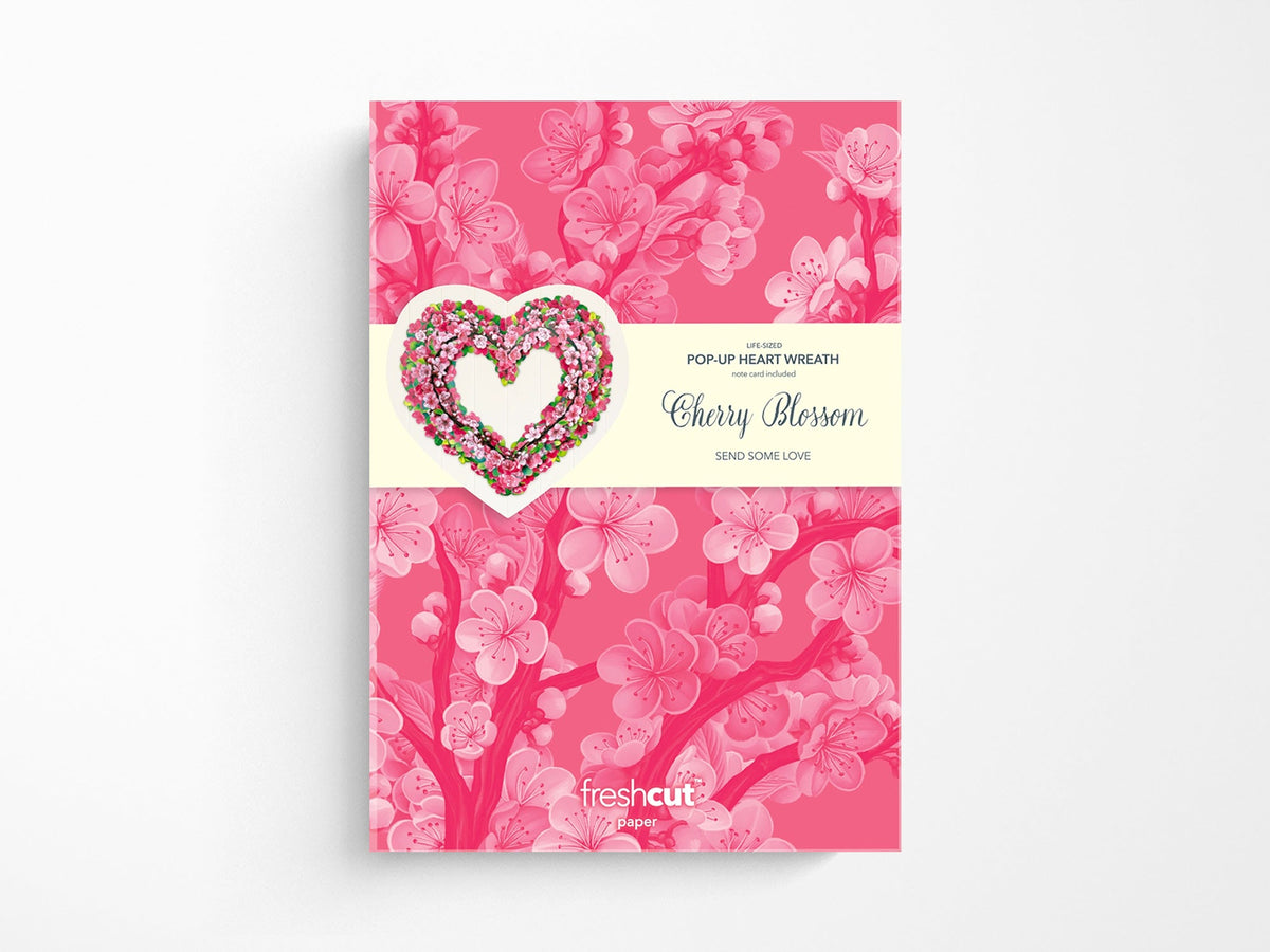 Cherry Blossom Pop Up Heart Wreath