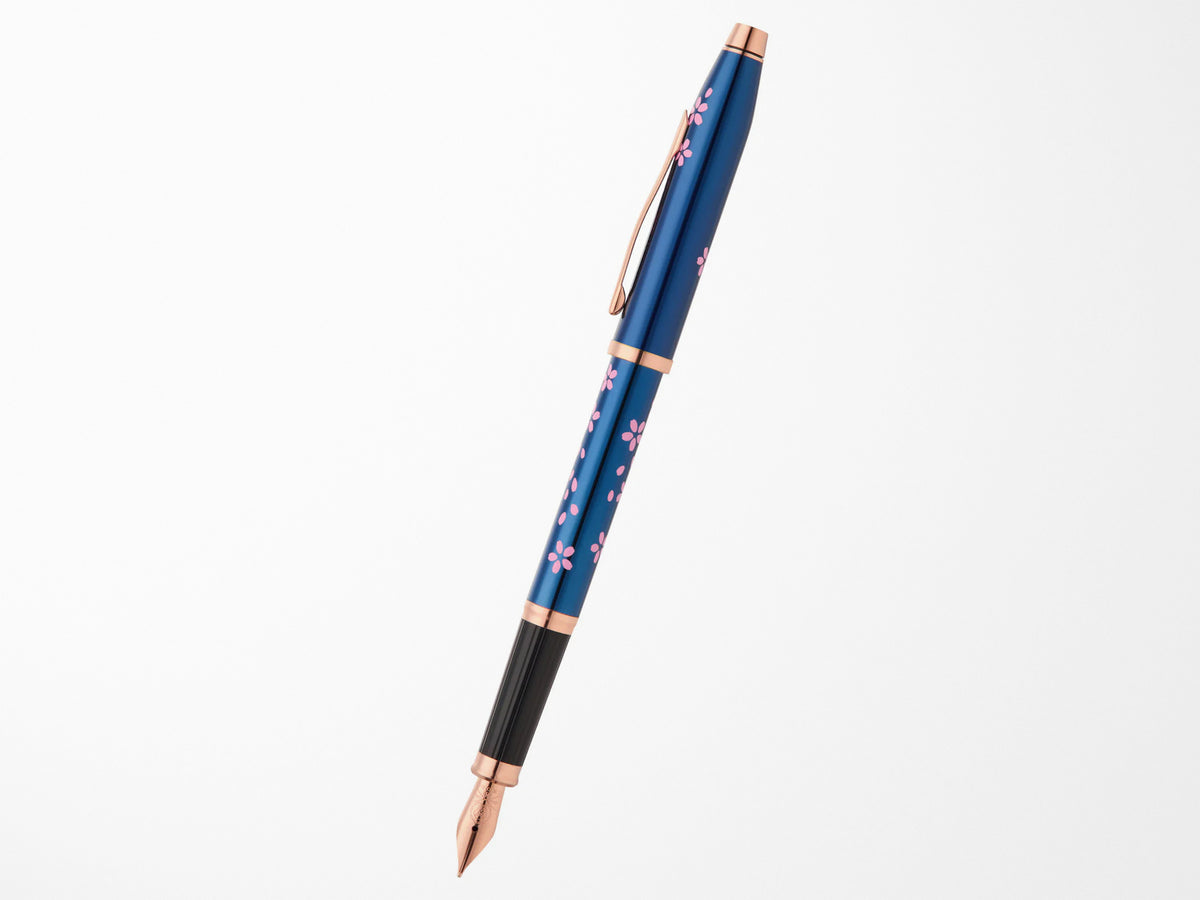 Cross Century Fountain Pen - Cherry Blossom Translucent Blue Lacquer