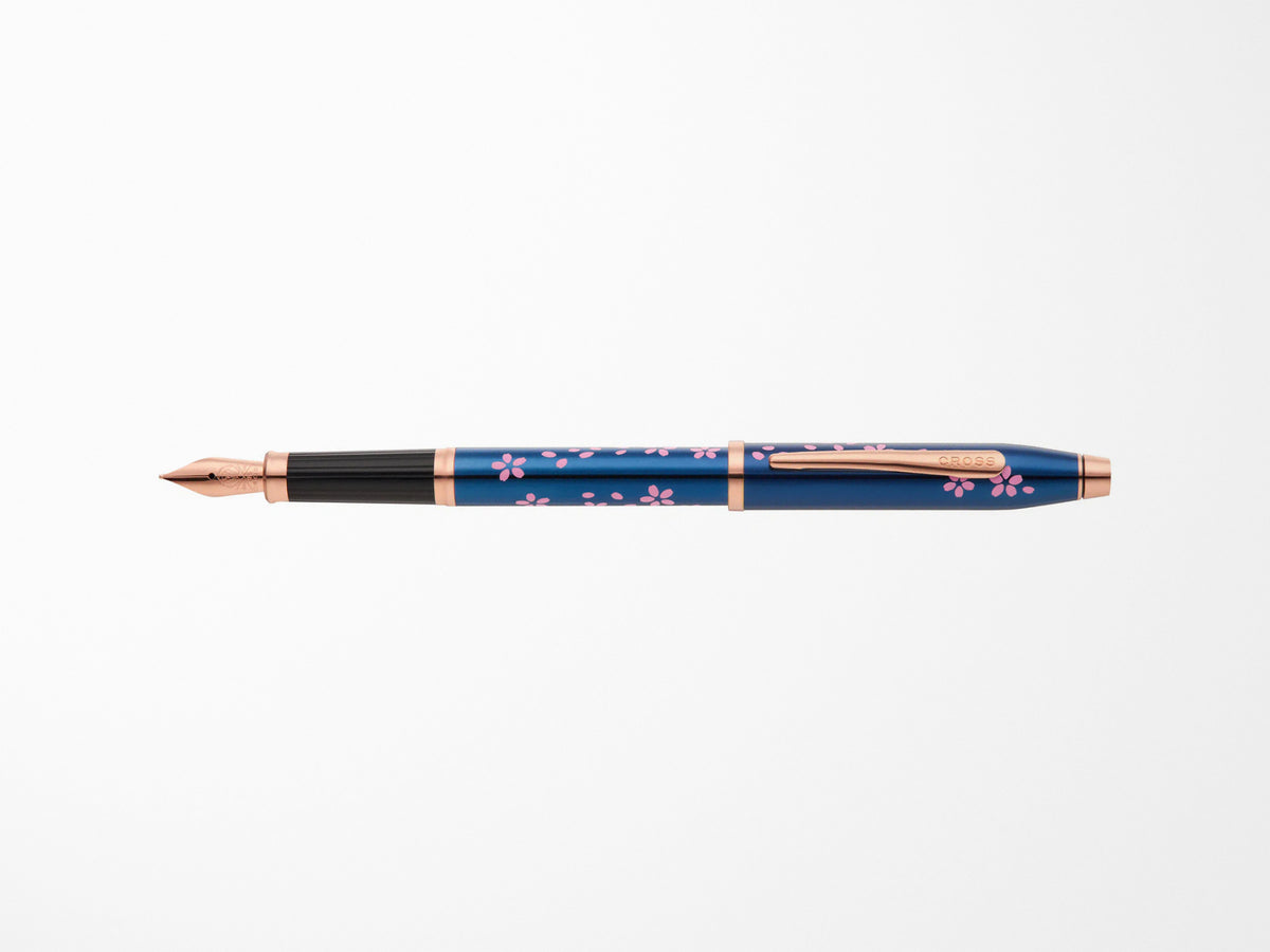 Cross Century Fountain Pen - Cherry Blossom Translucent Blue Lacquer