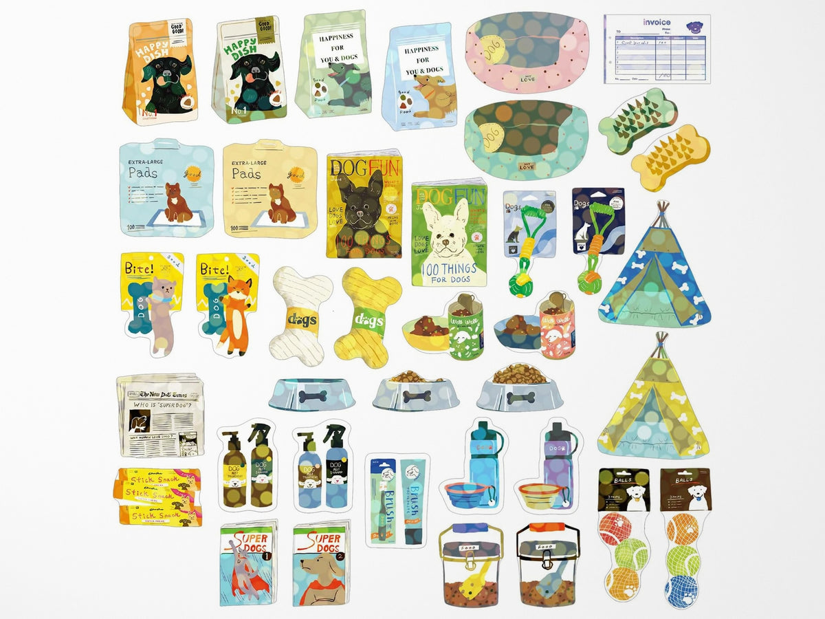 Dog Supply Mini Crate Stickers