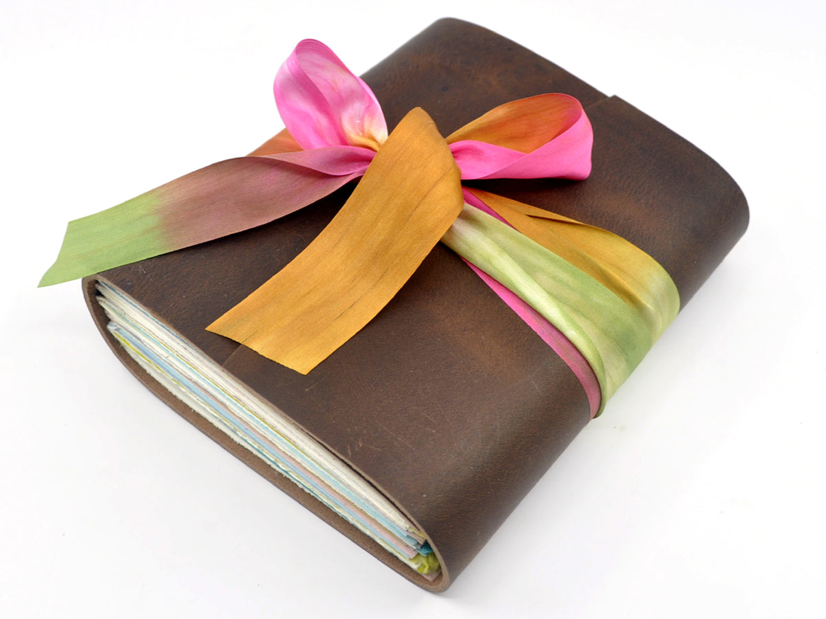 Grandmother's Flower Garden One of a Kind Leather Journal