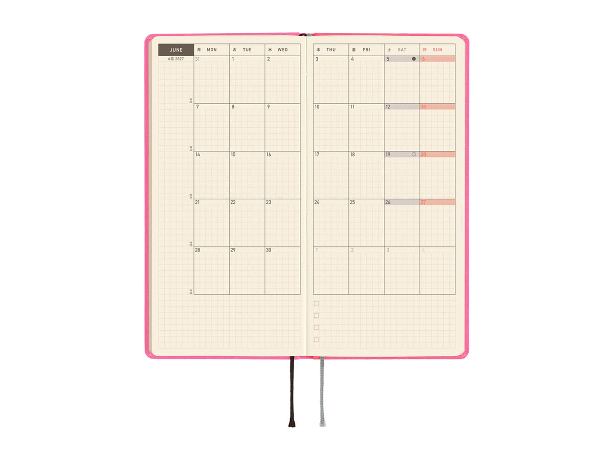 Hobonichi Techo Weeks 2027 - Colors: Pink Sapphire