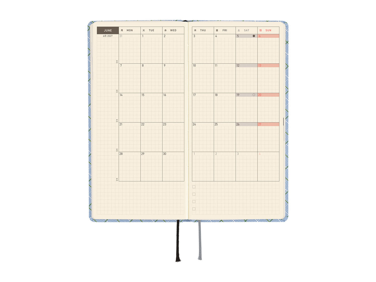 Hobonichi Techo Weeks 2027 - Shirt Fabric: Graph Plaid