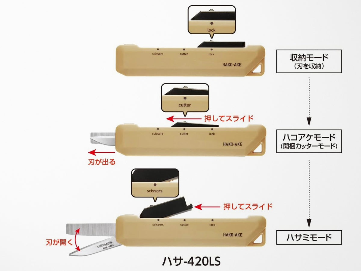 KOKUYO Hakoake 2Way Cutter + Mini Scissors