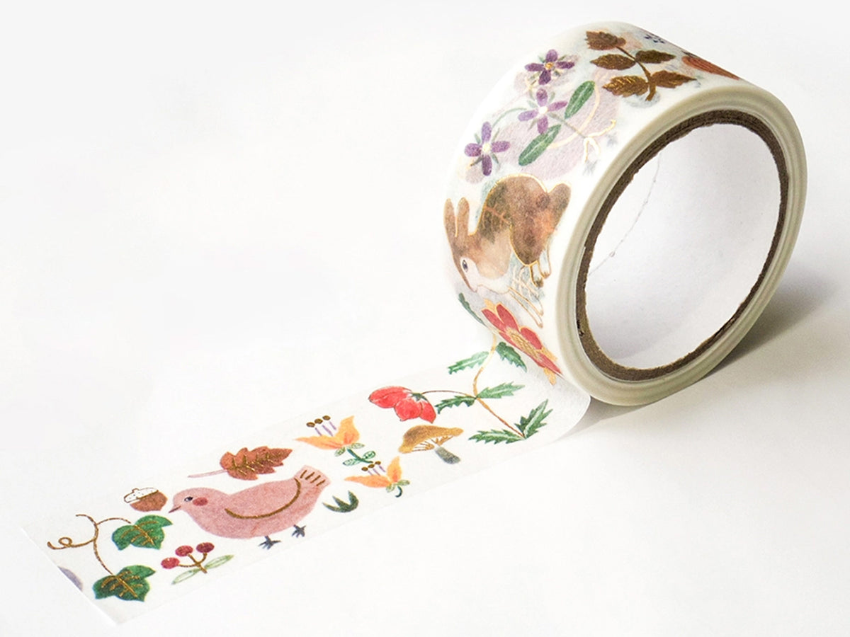 Kusamura Bunny Gold Foil Washi Tape