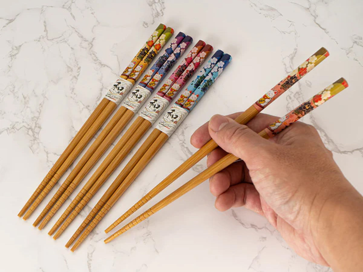Lucky Sakura Cherry Blossom Chopsticks - Set of 5 Pair