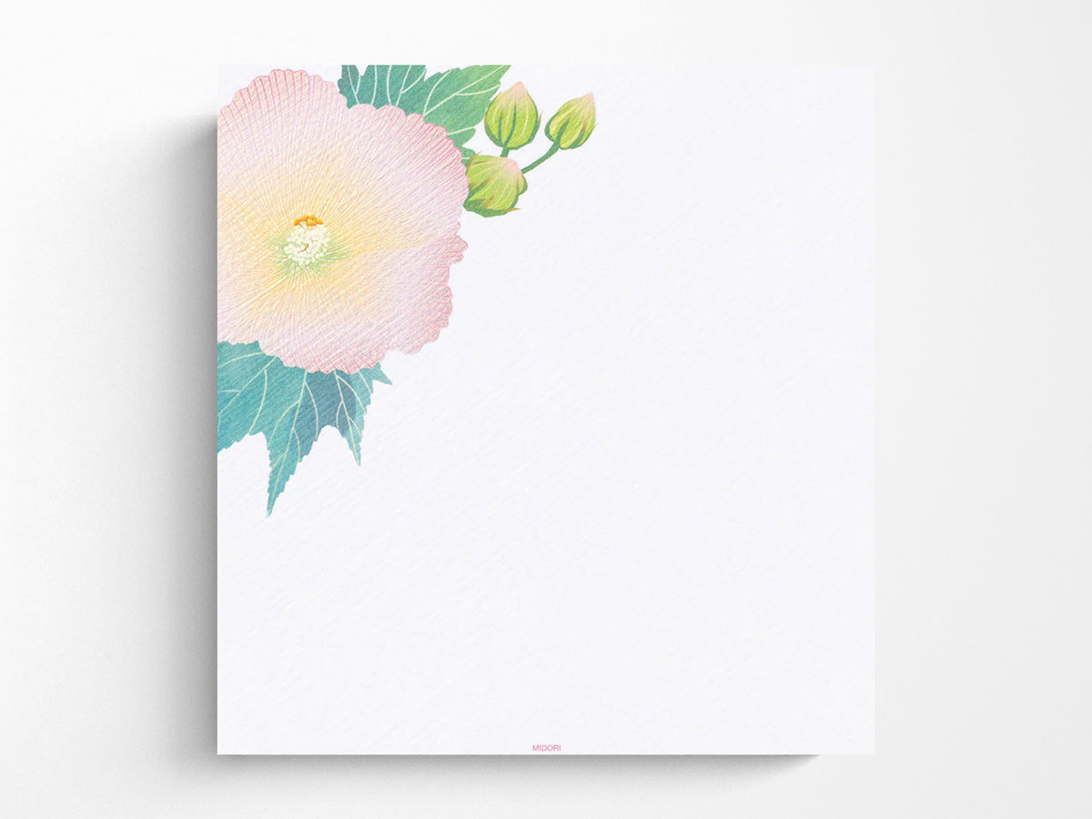 Midori Seasonal Letter Pad - 031 Silk-Printing Hibiscus