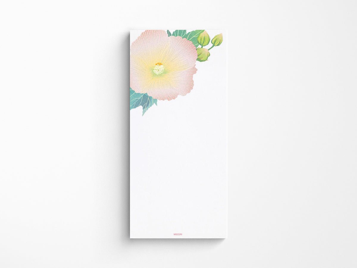Midori Seasonal Memo Letter Pad - 608 Silk-Printing Hibiscus