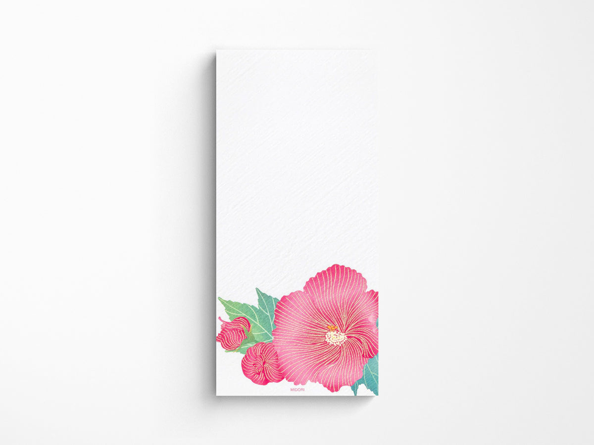 Midori Seasonal Memo Letter Pad - 608 Silk-Printing Hibiscus