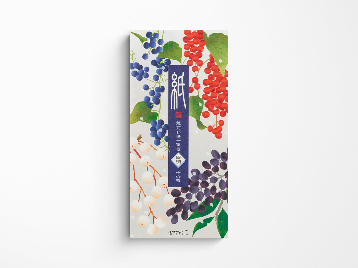 Midori Seasonal Message Letter Pad - 595 Four Designs Winter Fruit