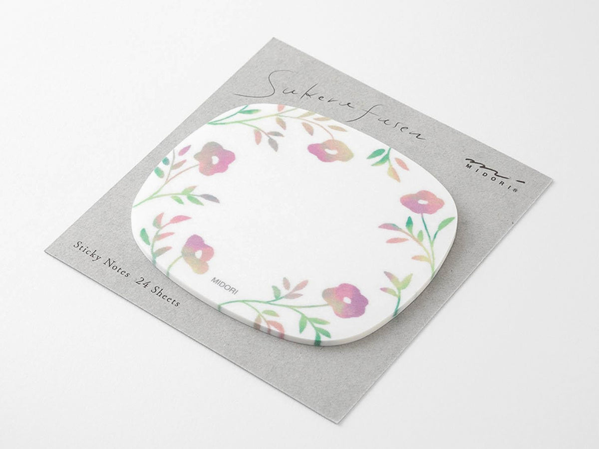 Midori Sticky Notes - Transparent Flower Pink