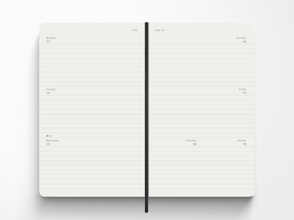 Moleskine 2027 Weekly Horizontal Planner - Black Hardcover