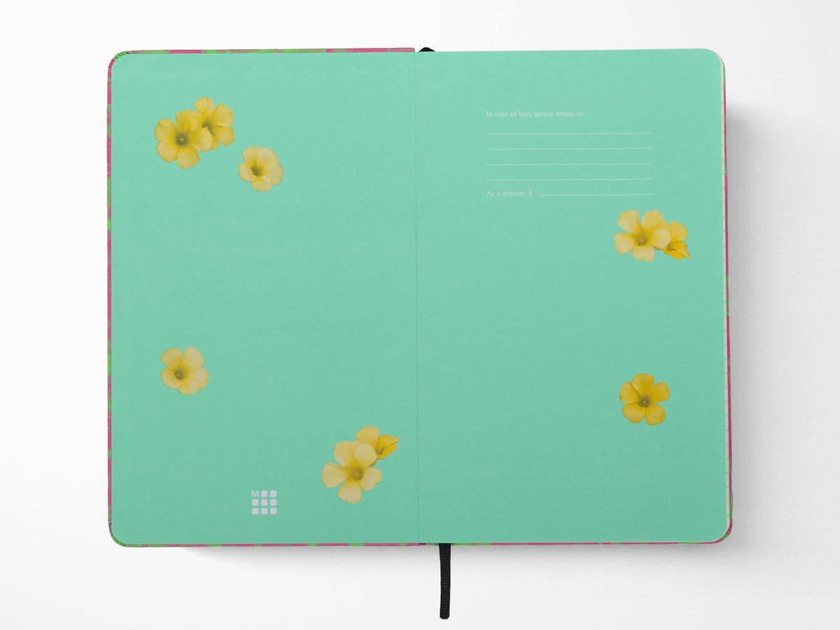 Moleskine Fluorescent Floral Limited Edition Notebook - Pink & Green