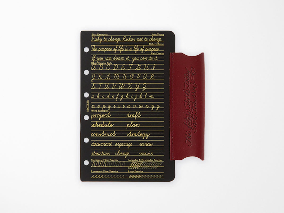 PLOTTER Limited Edition LISCIO Red Leather 6 Ring Leather Binder with Accessories - Mini