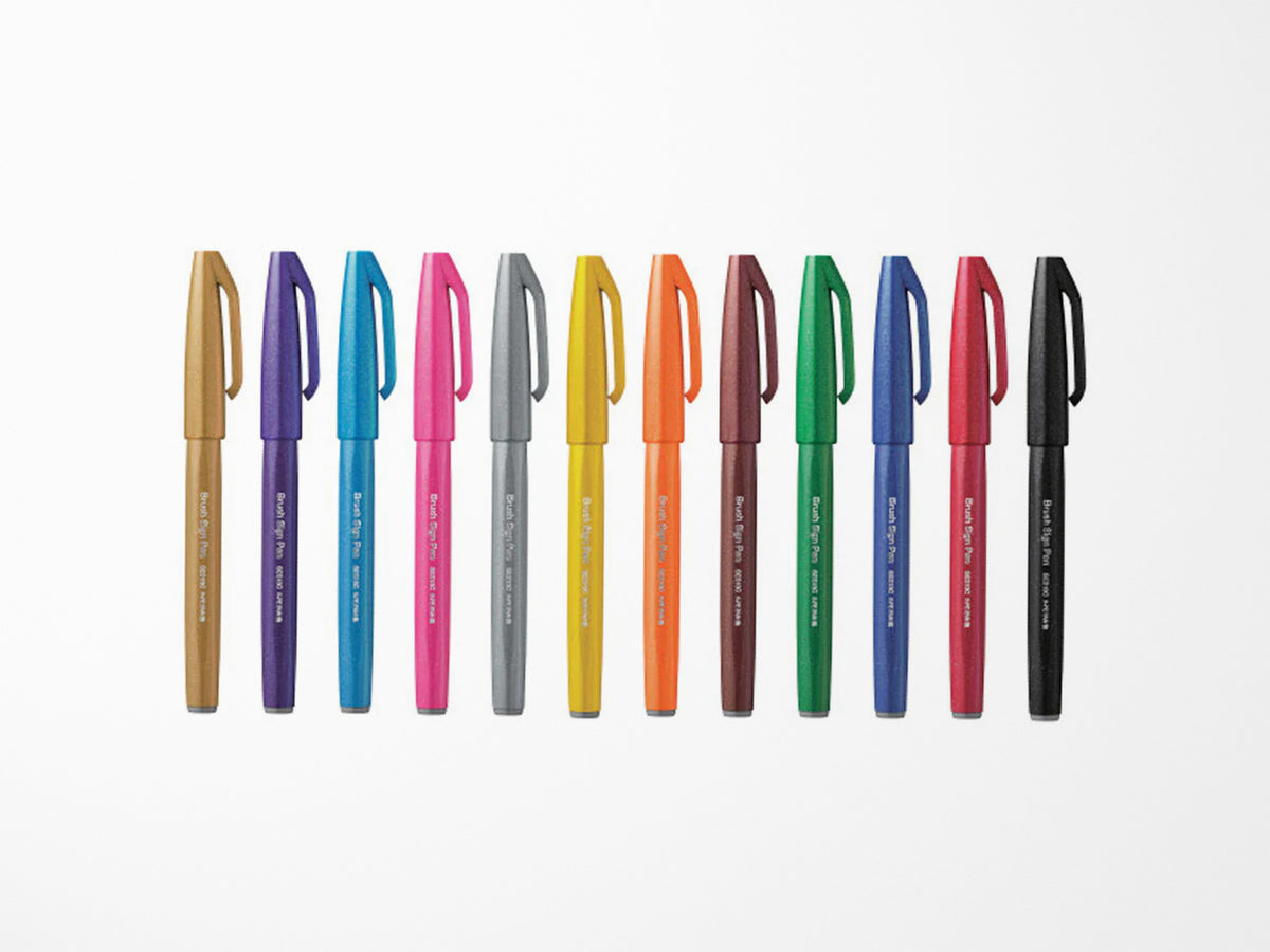 Pentel Sign Pen Brush - Set of 12