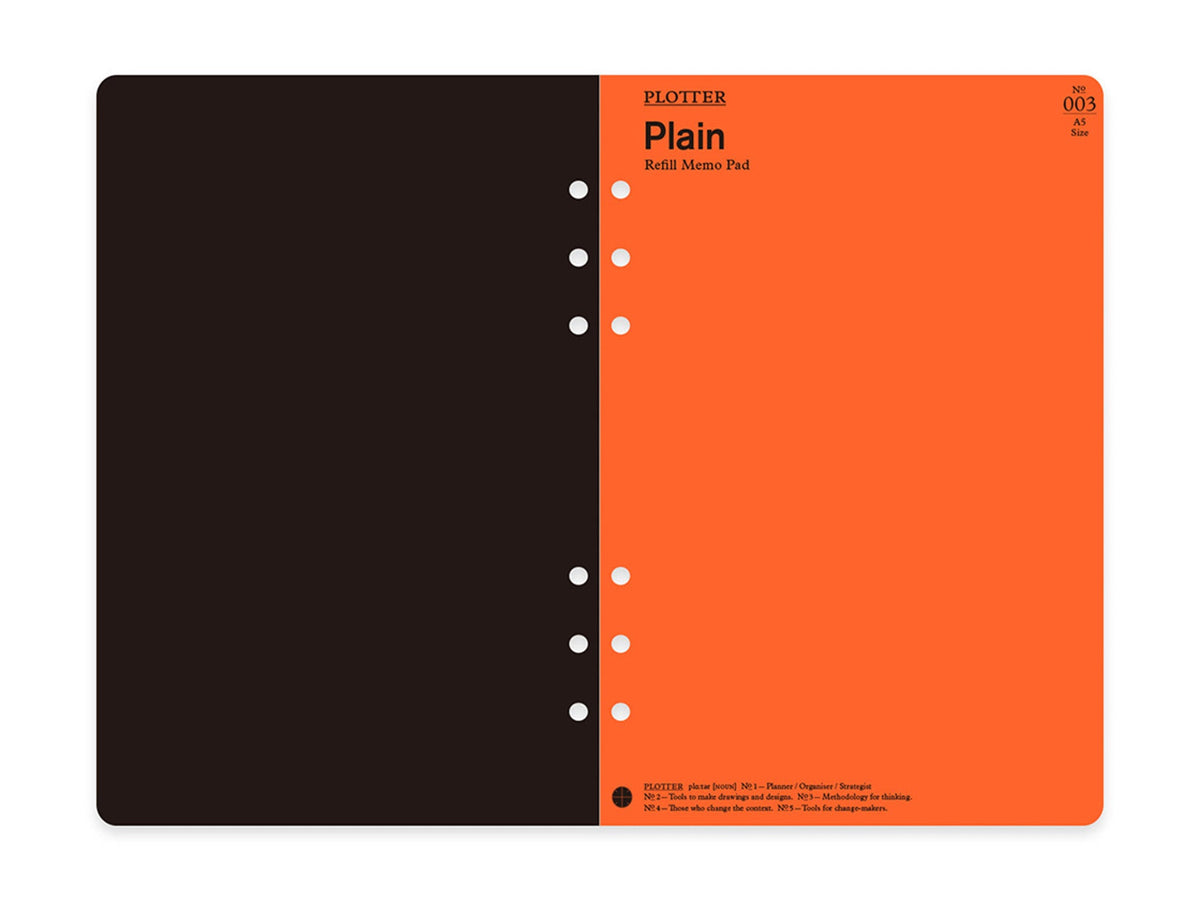 PLOTTER Refill Memo Pad Plain - A5 Size