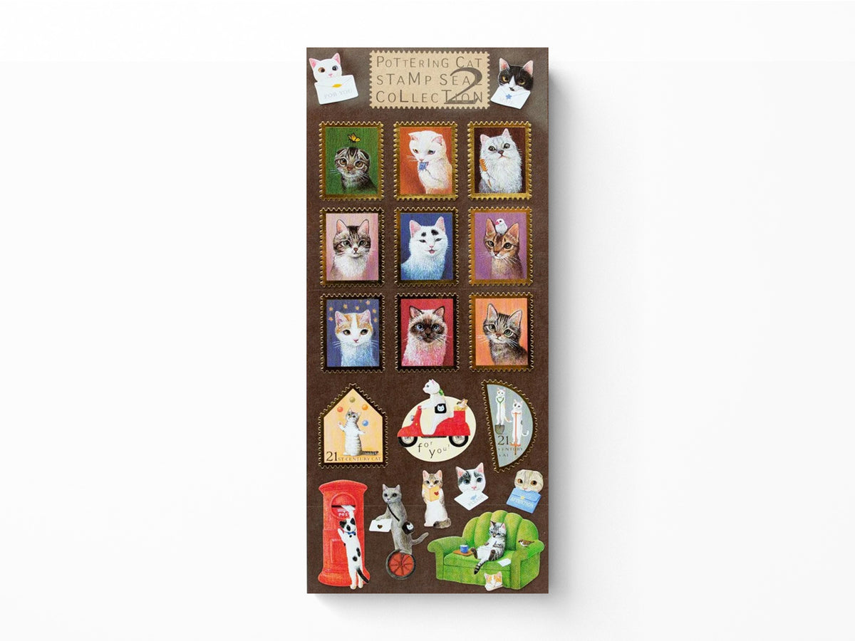 Pottering Cat Stamp Sticker Sheets