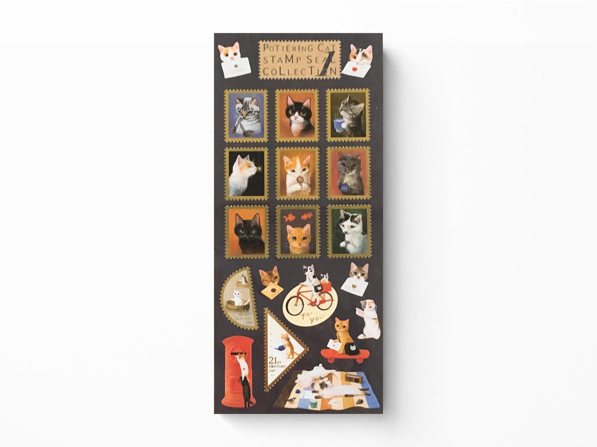 Pottering Cat Stamp Sticker Sheets