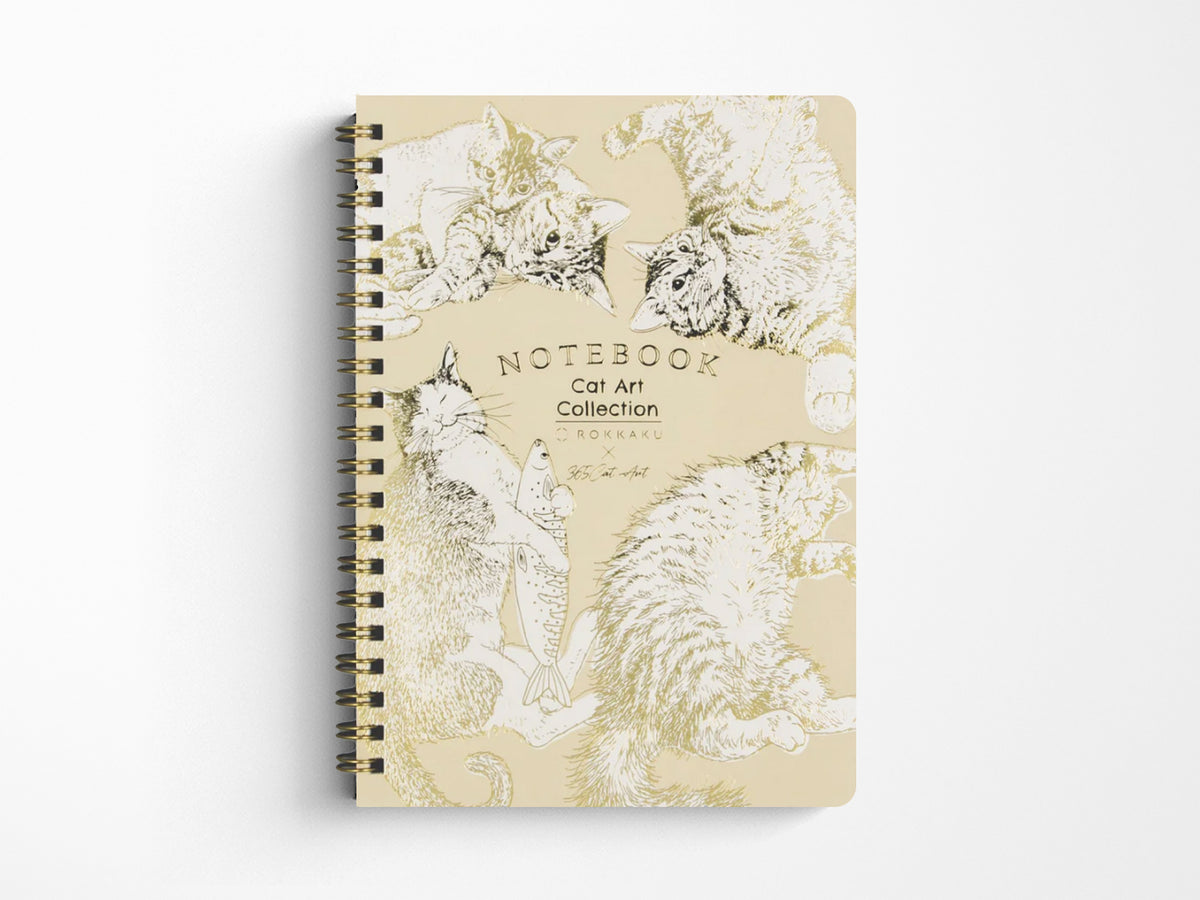 Rokkaku Cat Art Collection Ring Notebook - Circle