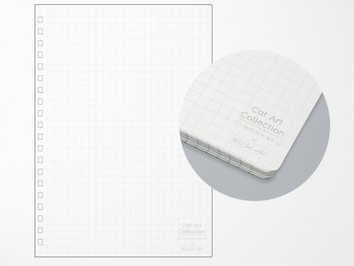 Rokkaku Cat Art Collection Ring Notebook - Flower