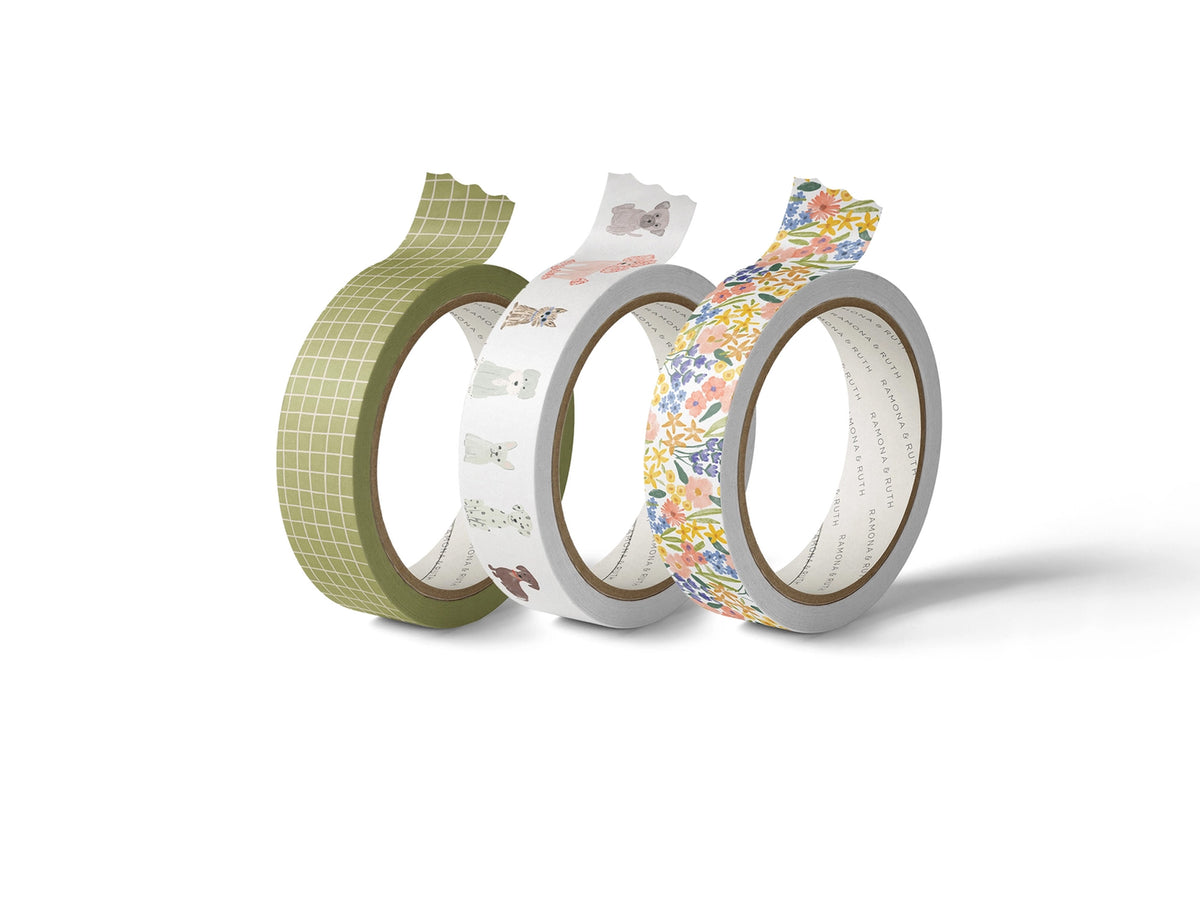 Spring Meadow Washi Tape - Set of 3 Designs