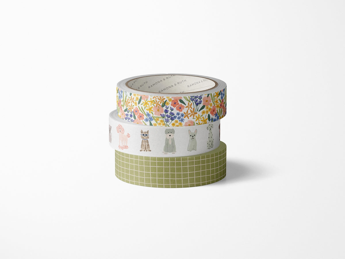 Spring Meadow Washi Tape - Set of 3 Designs