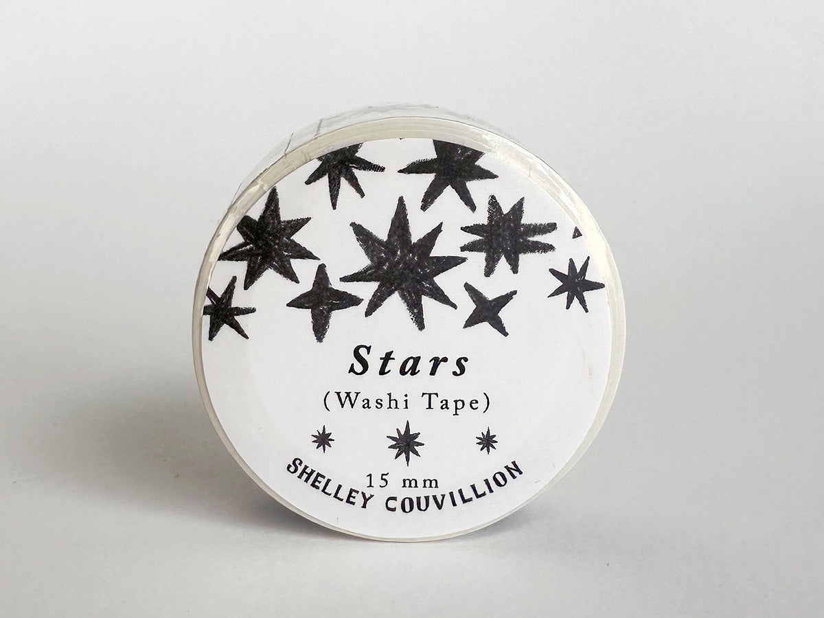 Stars Black and White Pattern Washi Tape