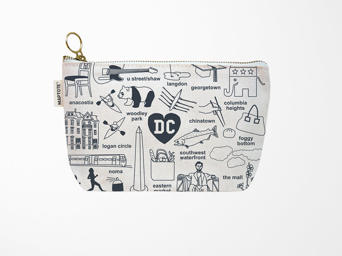 Washington DC Zipped Pouch - Natural