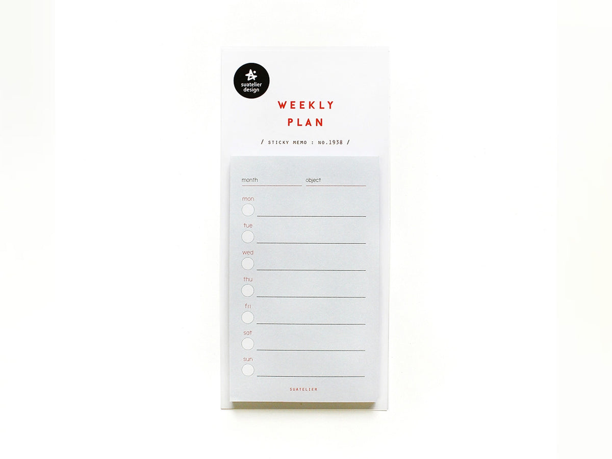 Weekly Plan Sticky Memo 1938