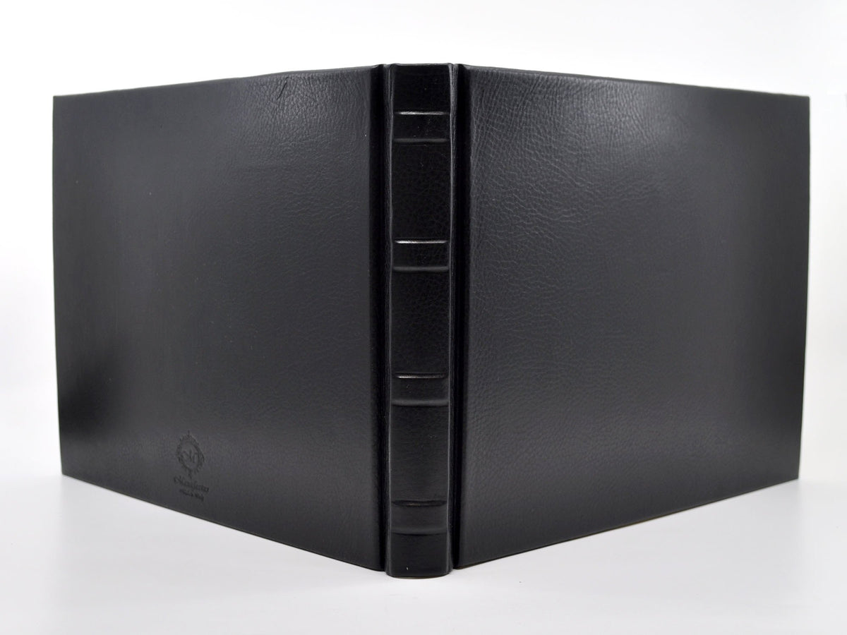 Black Italian Leather Guest Book