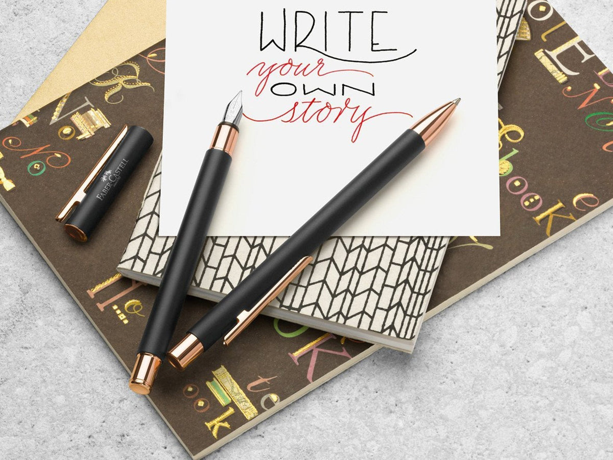 Faber Castell NEO SLIM BLACK MATTE AND ROSE GOLD Collection