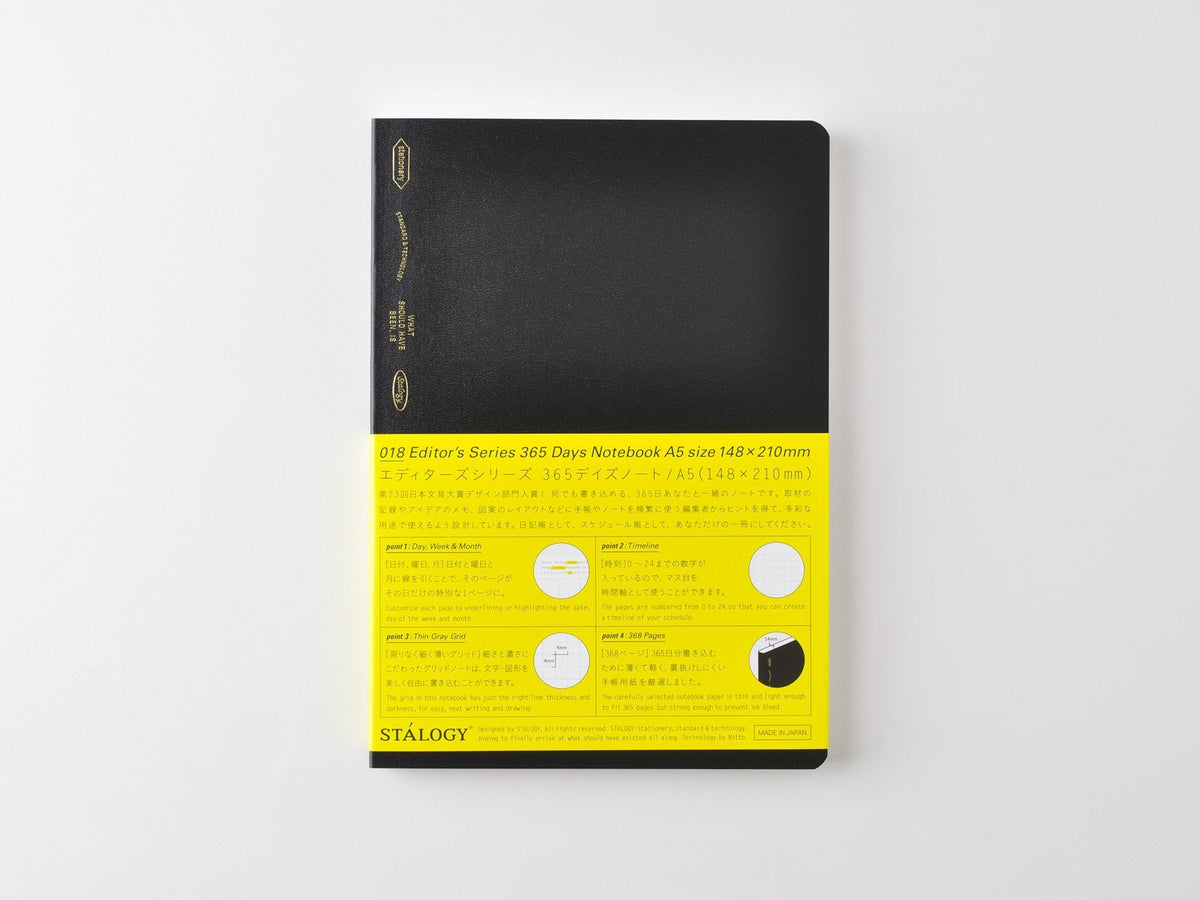 Stalogy Editors Series 365 Days Notebook - Black