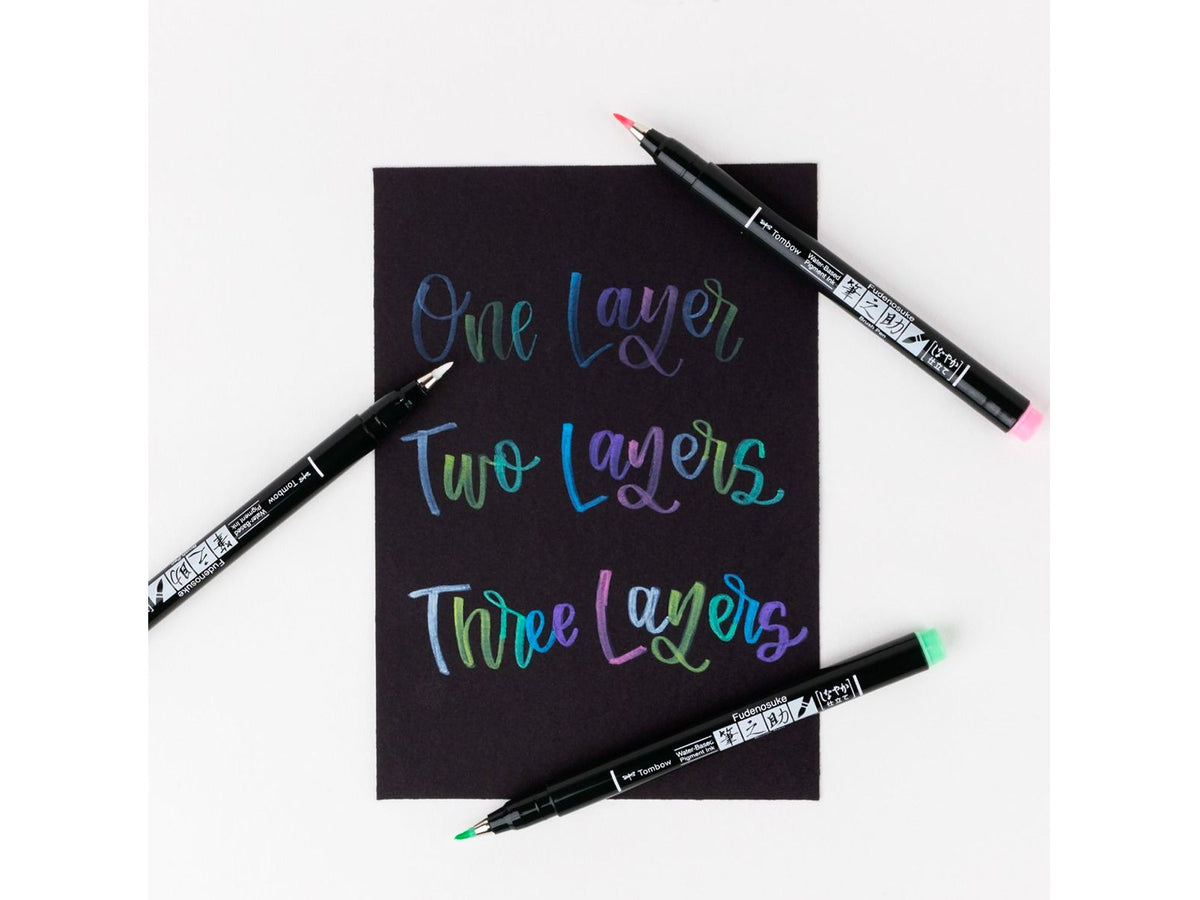 Fudenosuke Pastel Calligraphy Brush Pens 6-Pack