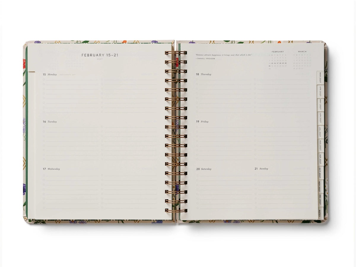 2027 Garden Study 17-Month Academic Hardcover Spiral Planner
