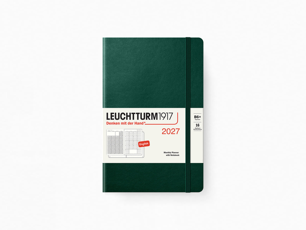 2027 Leuchtturm 1917 Monthly Planner with Notebook - FOREST GREEN