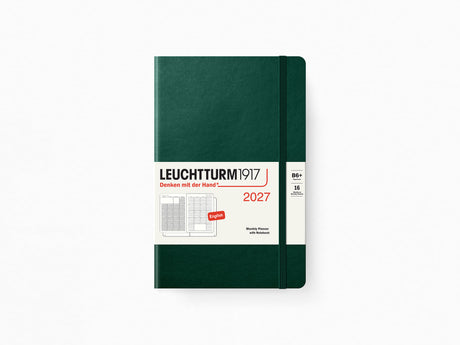 2027 Leuchtturm 1917 Monthly Planner with Notebook - FOREST GREEN