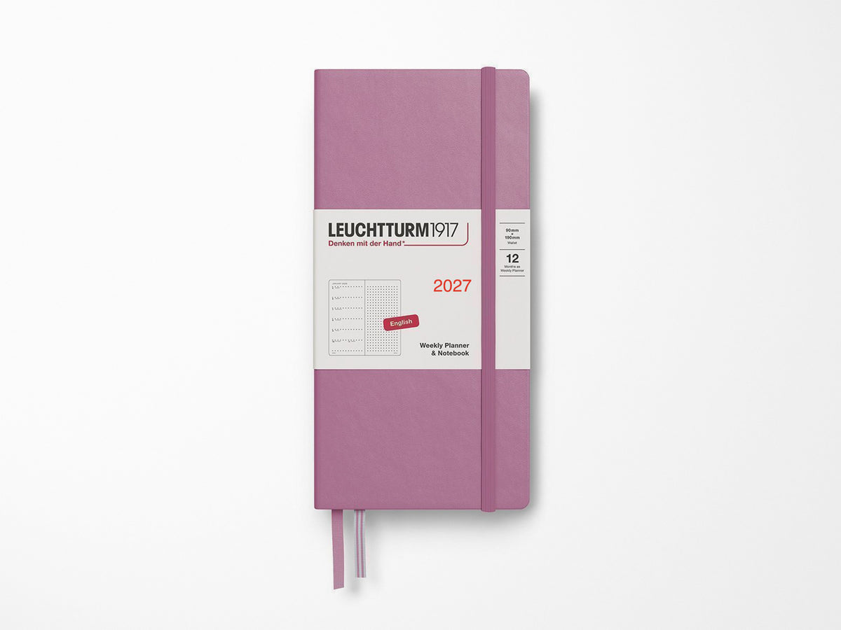 2027 Leuchtturm 1917 Weekly Planner Dotted Wallet - DUSTY ROSE