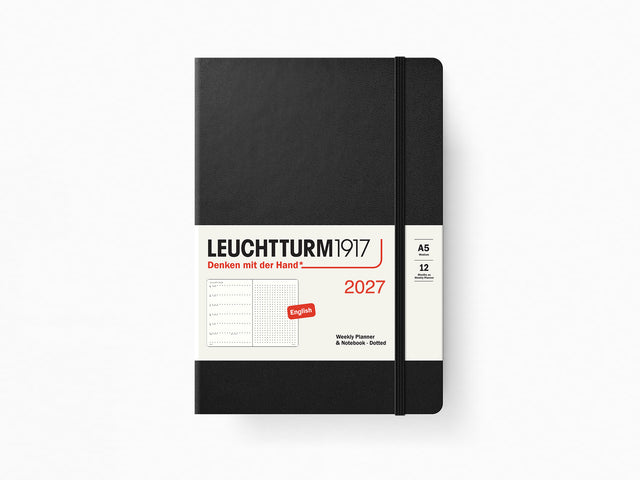 2027 Leuchtturm 1917 Weekly Planner & Notebook - BLACK Dotted