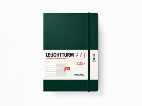 2027 Leuchtturm 1917 Weekly Planner & Notebook - FOREST GREEN Softcover