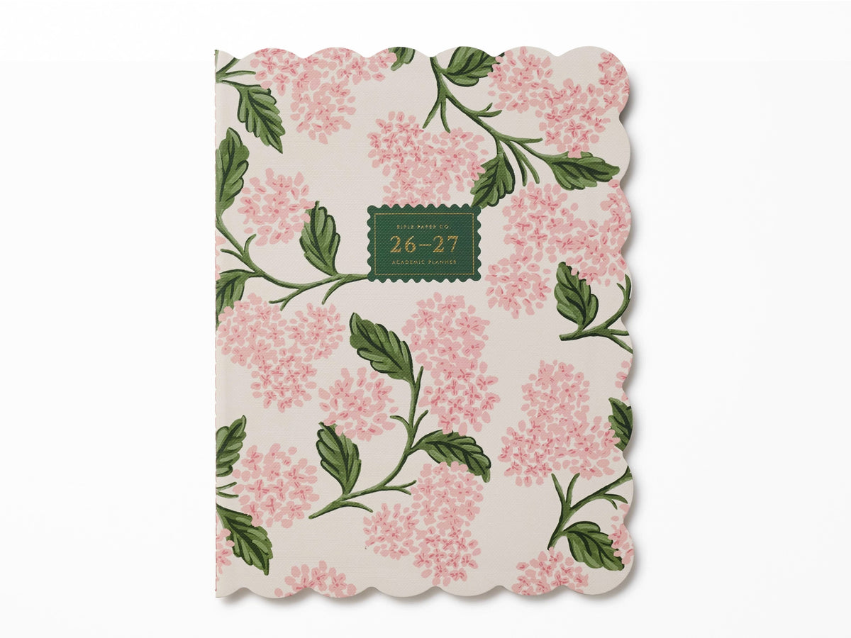 2027 Pink Hydrangea 12-Month Academic Appointment Notebook