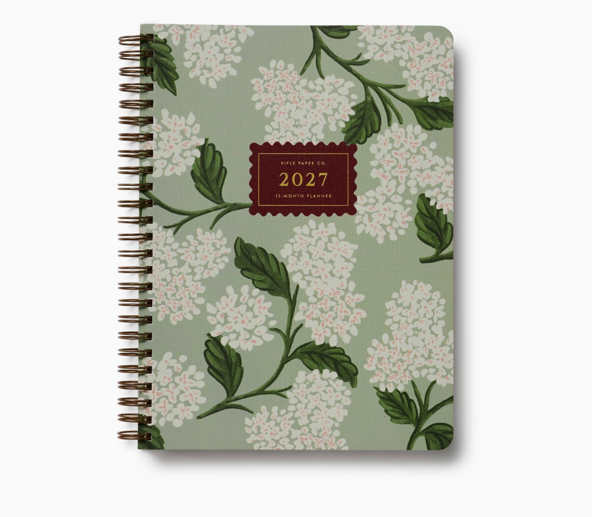2027 Sage Hydrangea 12-Month Softcover Spiral Planner