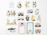 Midori Yuru Log Roll Sticker Animal Emotion