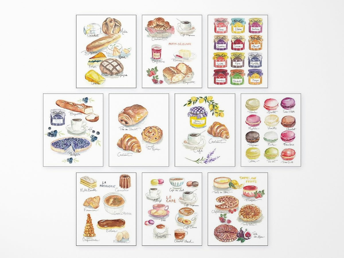 Brie & Baguette 20 Notecards & Envelopes
