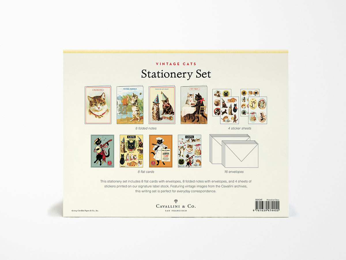 Cavallini Vintage Stationery Set - Cats