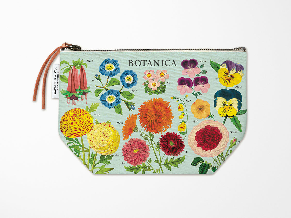Cavallini Vintage Zipper Pouch - Botanica