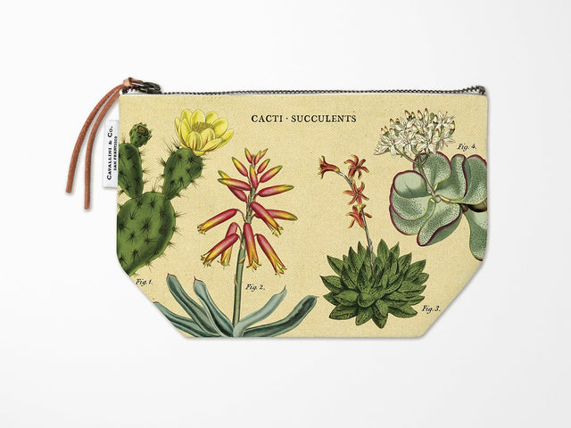 Cavallini Vintage Zipper Pouch - Cacti & Succulents