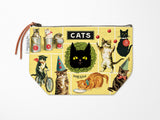 Cavallini Vintage Zipper Pouch - Cats