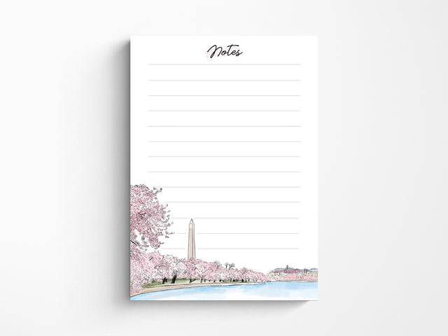 Cherry Blossom DC Washington Monument Notepad